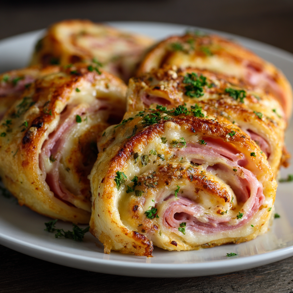 Baked Ham & Cheese Rollups
