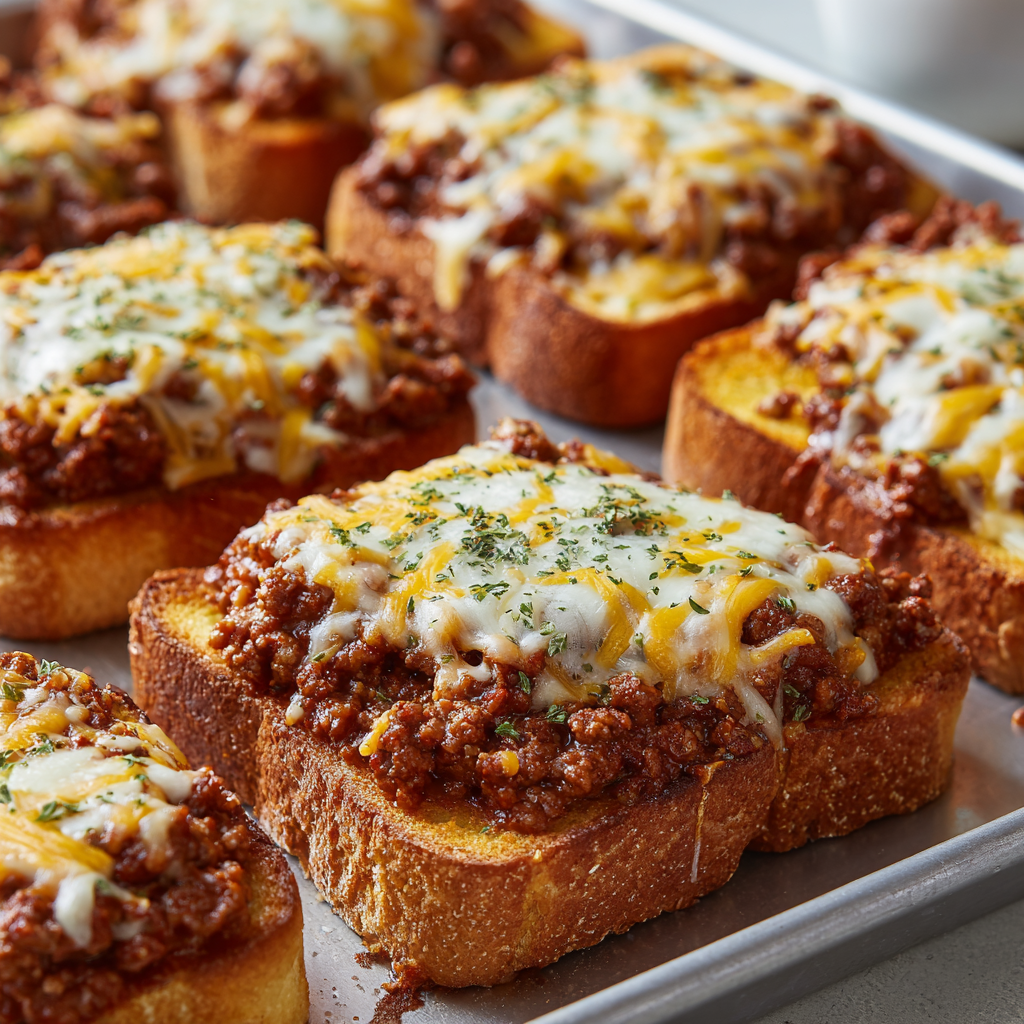 Cheesy Sloppy Joe Toast