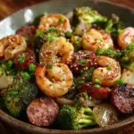 Honey Garlic Shrimp, Sausage & Broccoli