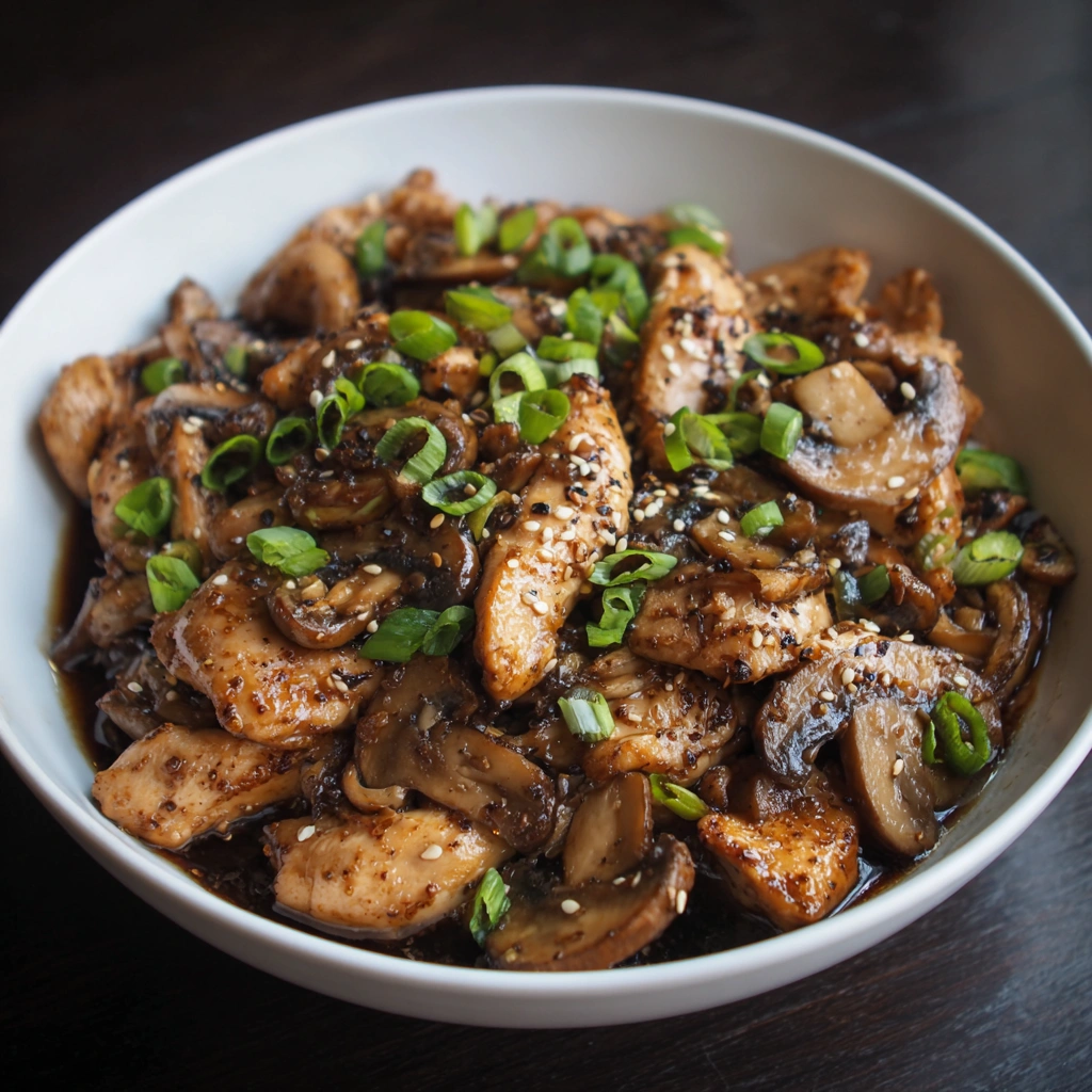 Black Pepper Chicken with Mushrooms