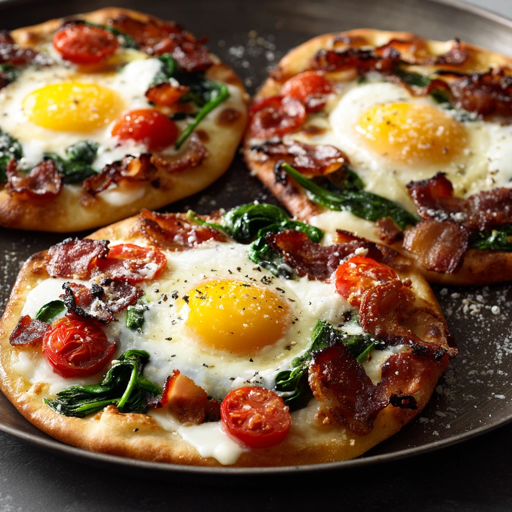 Breakfast Flatbreads with Sausage & Bacon