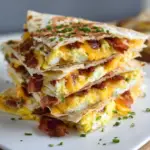 Breakfast Quesadilla with Bacon & Eggs