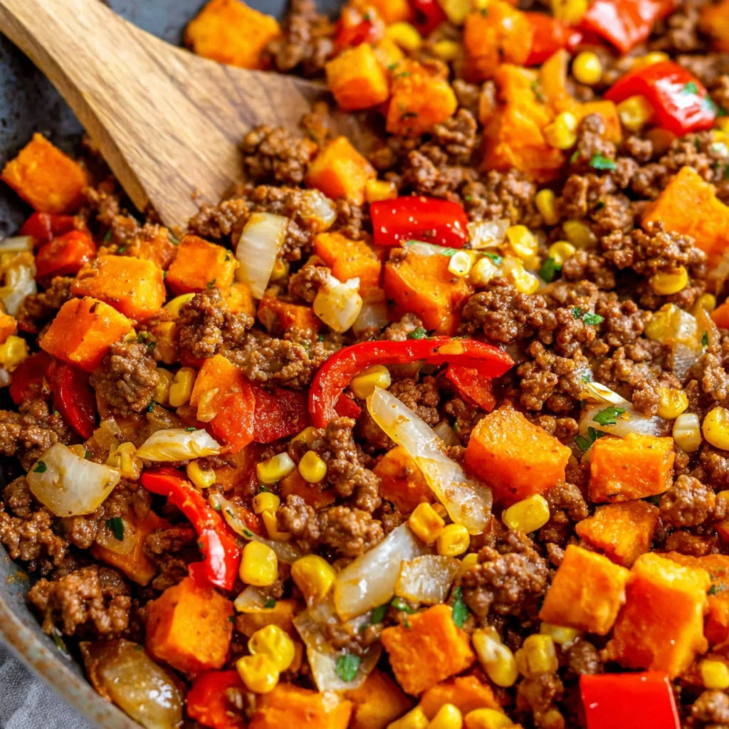 Ground Beef & Sweet Potato Skillet