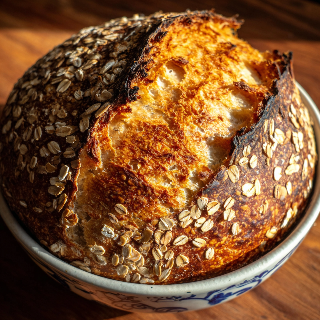 Soft and Chewy Honey Oat Sourdough Bread