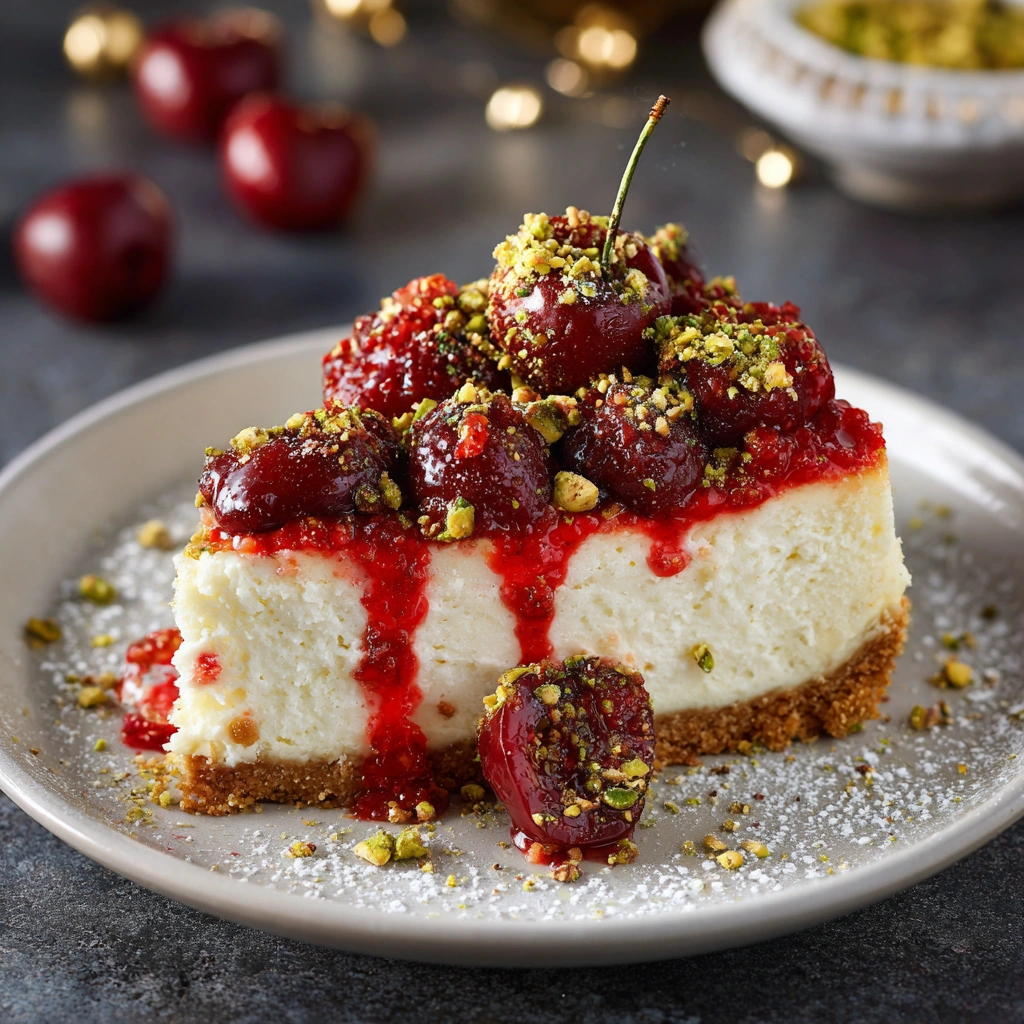 Cherry Pistachio Cheesecake
