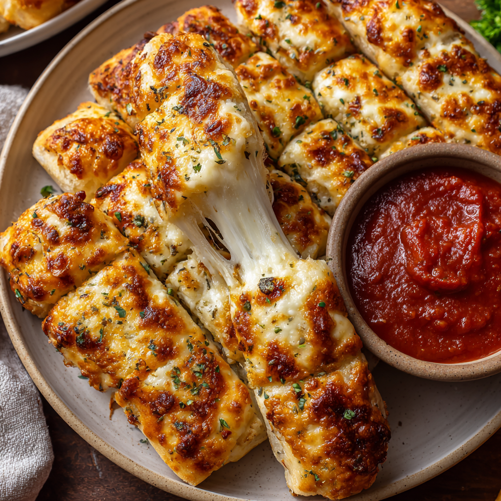 Cheesy Halloween Breadstick Bones with Spooky Marinara Dip