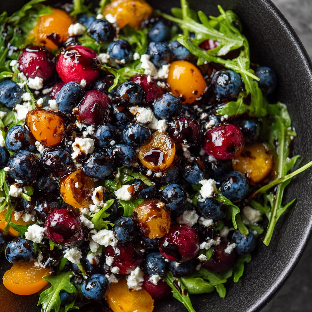 Cranberry Blueberry Salad with Blueberry Balsamic Dressing