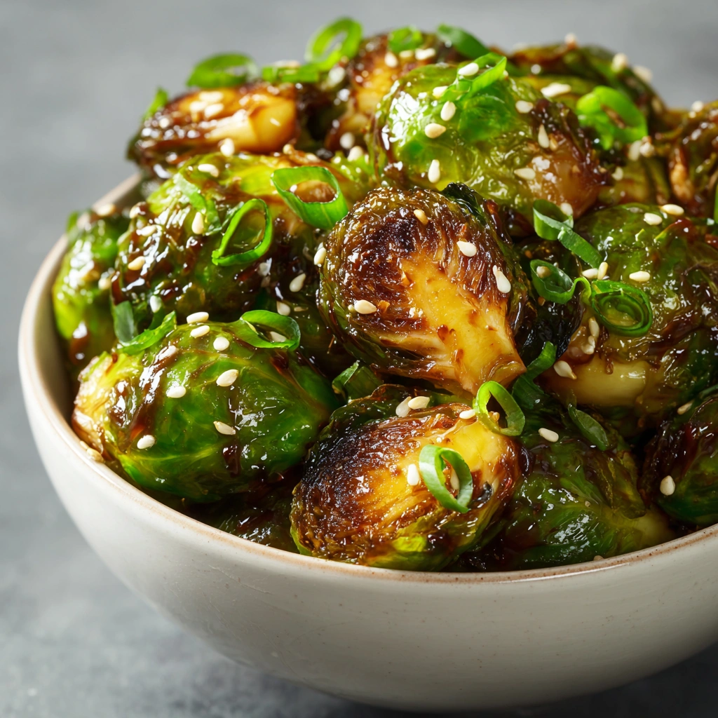 Miso-Sesame Glazed Brussels Sprouts