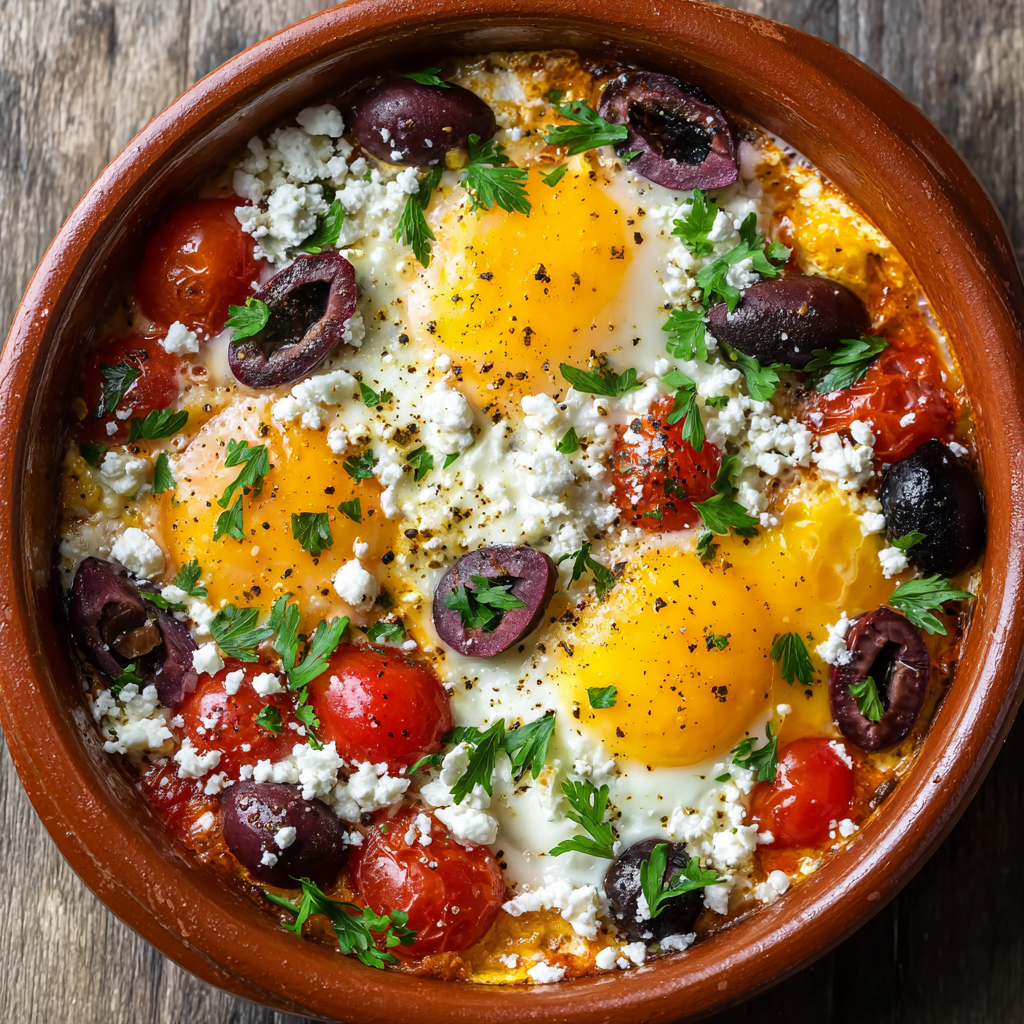 Mediterranean Baked Feta Eggs