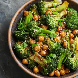 Garlic Broccoli Stir-Fry with Chickpeas