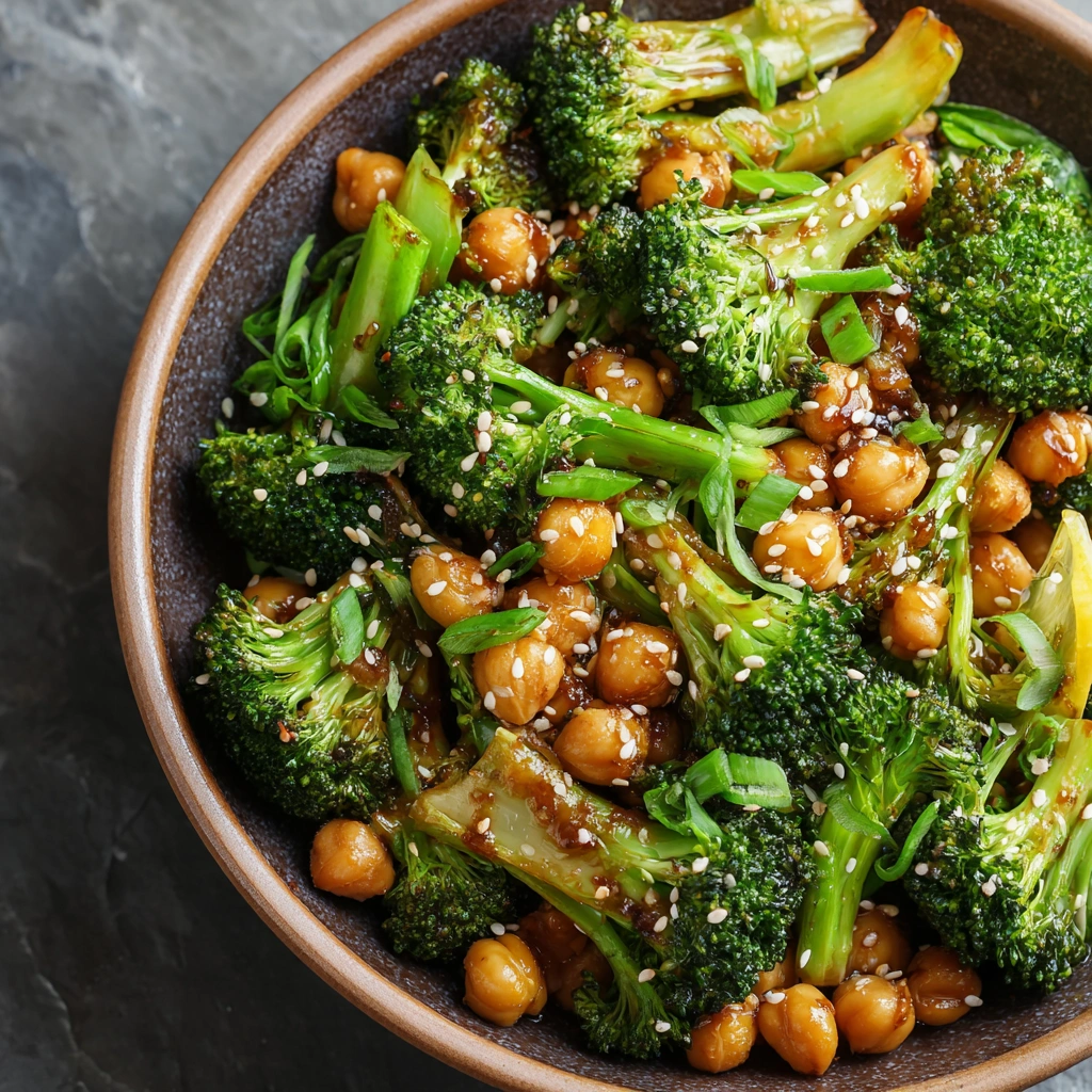 Garlic Broccoli Stir-Fry with Chickpeas