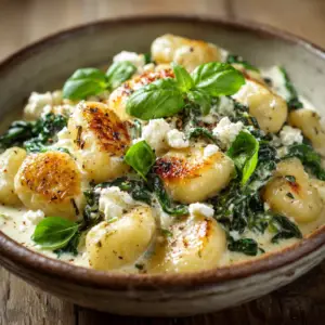 Creamy Gnocchi with Spinach & Feta