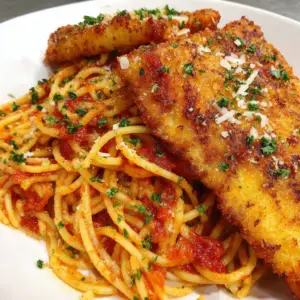 Crispy Catfish & Beefy Spaghetti