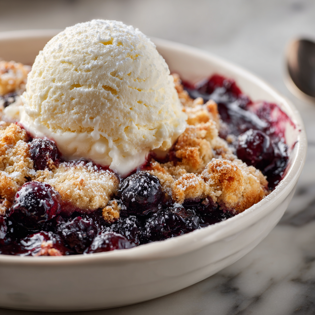 Three-Ingredient Blueberry Cobbler