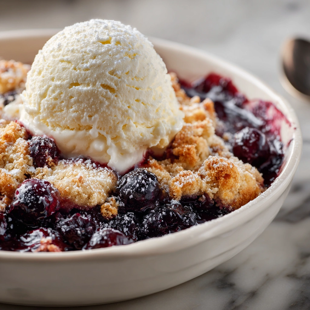 Three-Ingredient Blueberry Cobbler