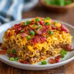 Bacon Cheeseburger Ramen Bake