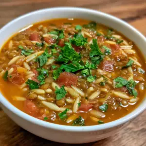 Lentil Orzo Soup