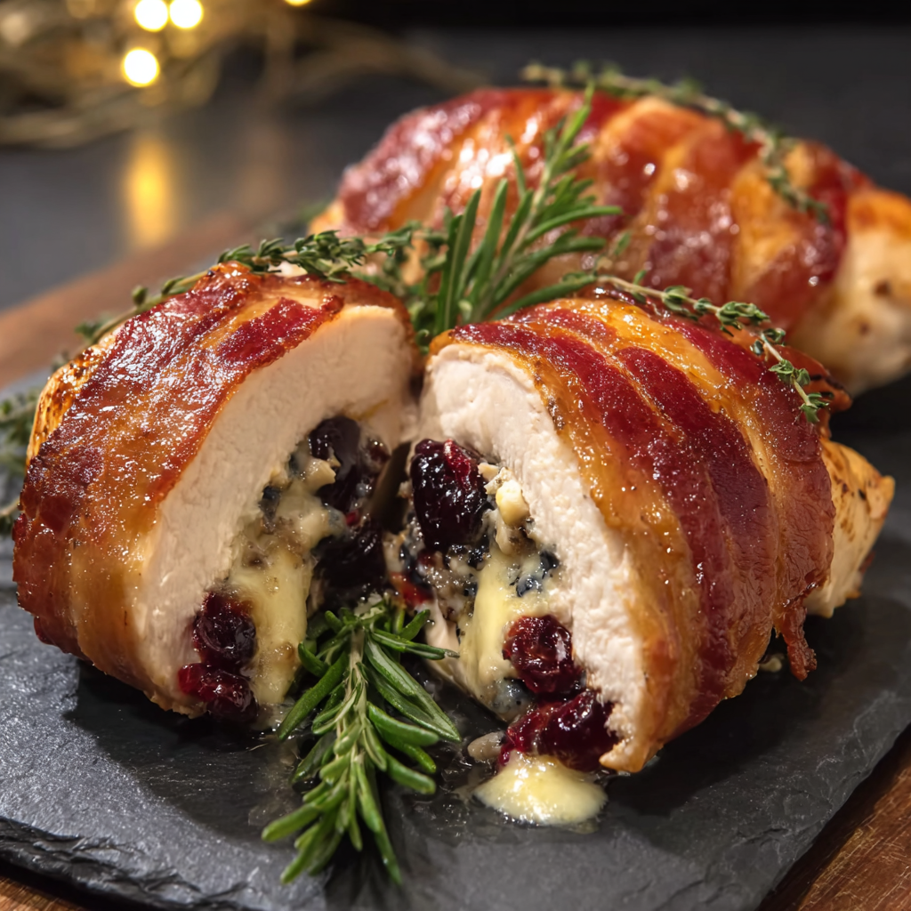 Bacon Cranberry Brie Chicken