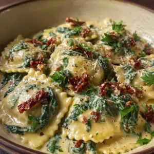 Creamy Tuscan Cheese Ravioli