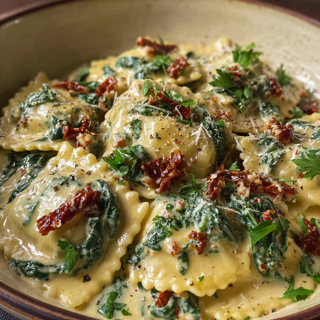 Creamy Tuscan Cheese Ravioli
