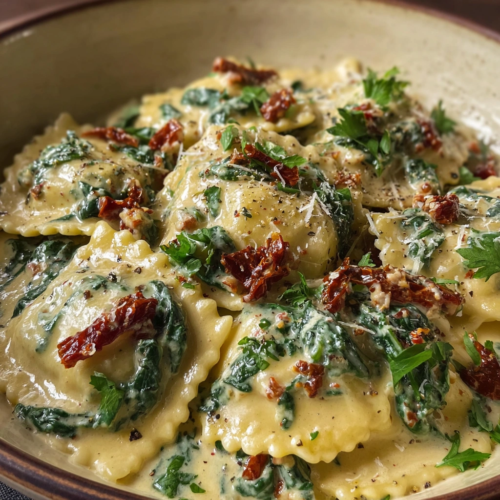 Creamy Tuscan Cheese Ravioli