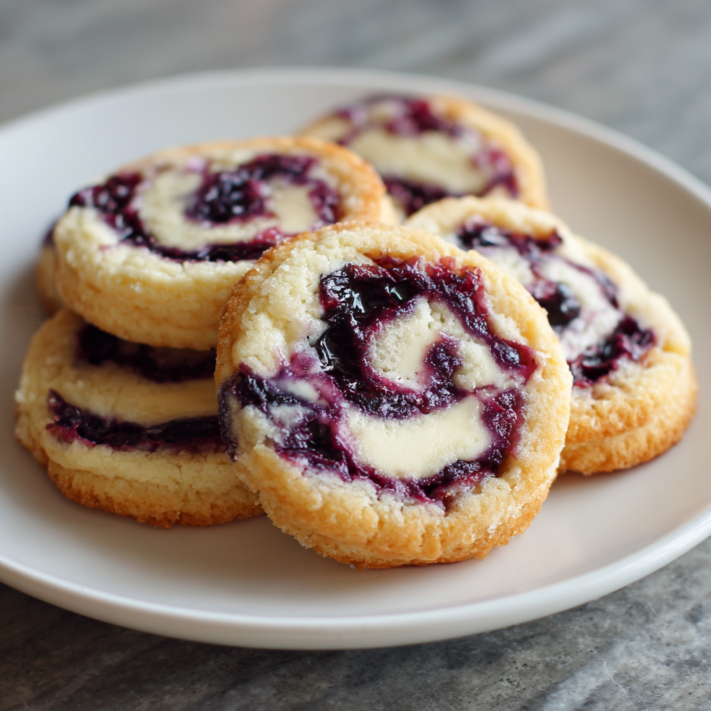 Blueberry Cheesecake Swirl Cookies