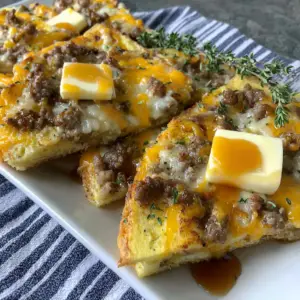Sausage & Cheese Sheet Pan Pancakes