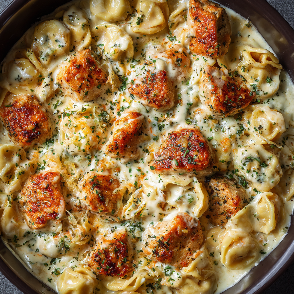 Buffalo Chicken Tortellini Alfredo