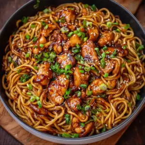 Sticky Garlic Chicken Noodles