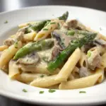 Chicken Penne with Mushroom & Asparagus