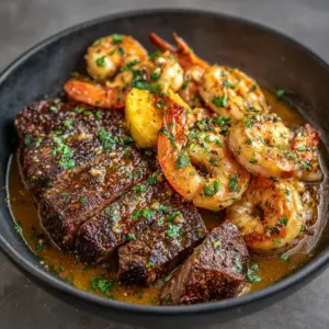Garlic Butter Steak & Shrimp