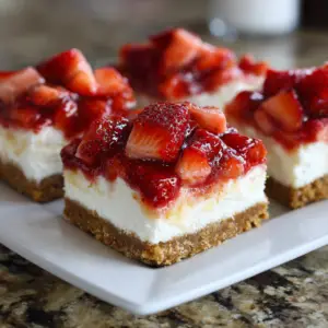 No-Bake Strawberry Cheesecake Bars