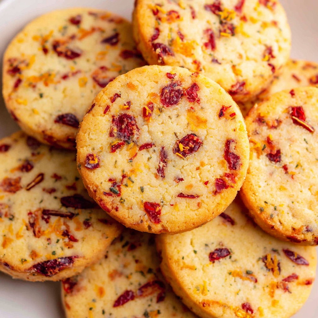 Cozy Cranberry Orange Shortbread