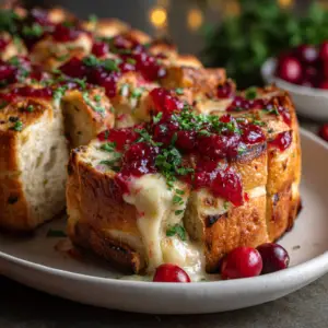 Cranberry & Brie Holiday Pull-Apart Bread