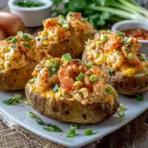 Loaded Cajun Seafood Stuffed Potatoes