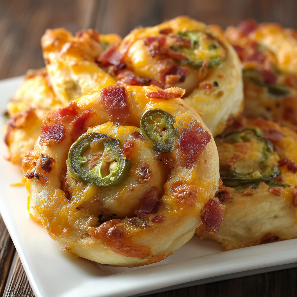 Spicy Bacon Cheese Pinwheels