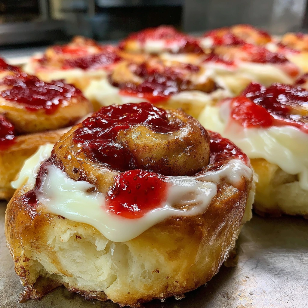 Strawberry Cheesecake Cinnamon Rolls