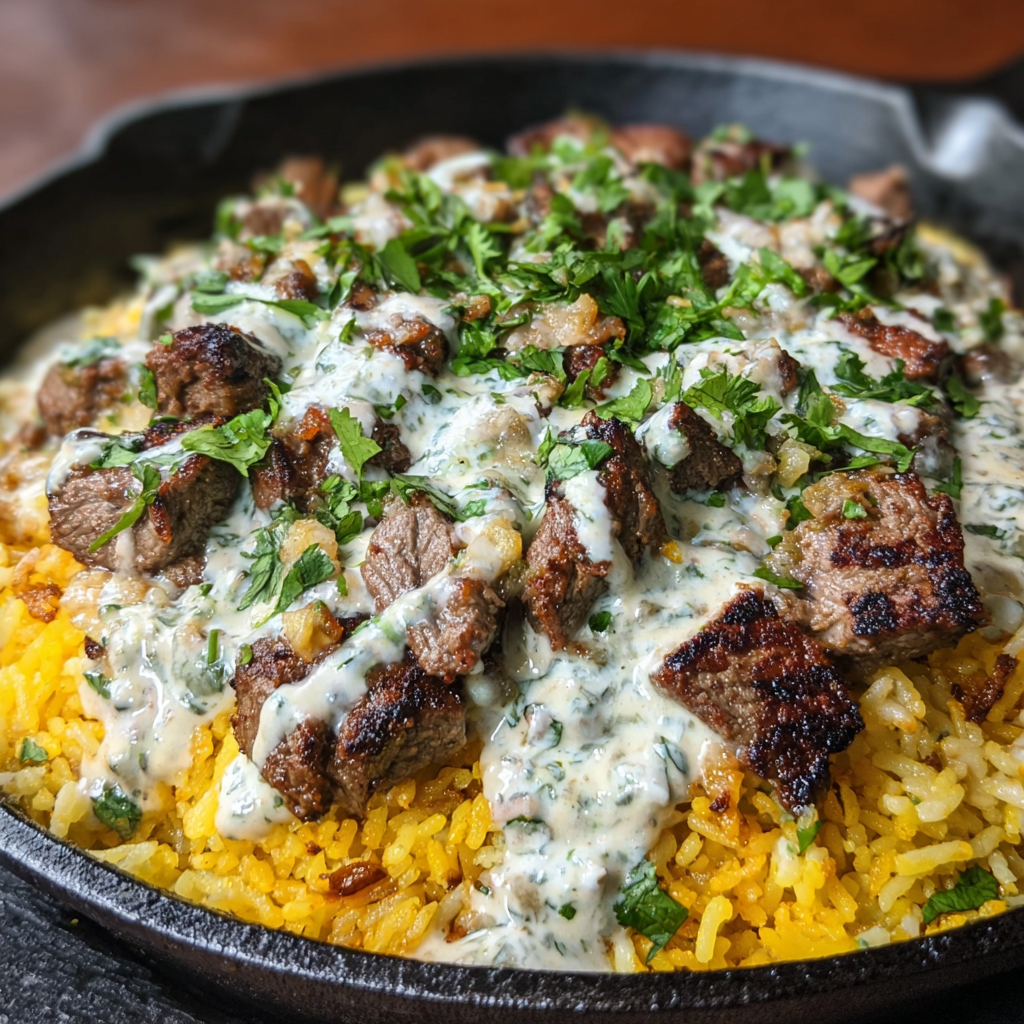 Steak & Cheese Rice Skillet