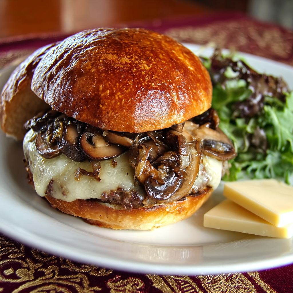 Mushroom Swiss Burger (Juicy & Flavorful)