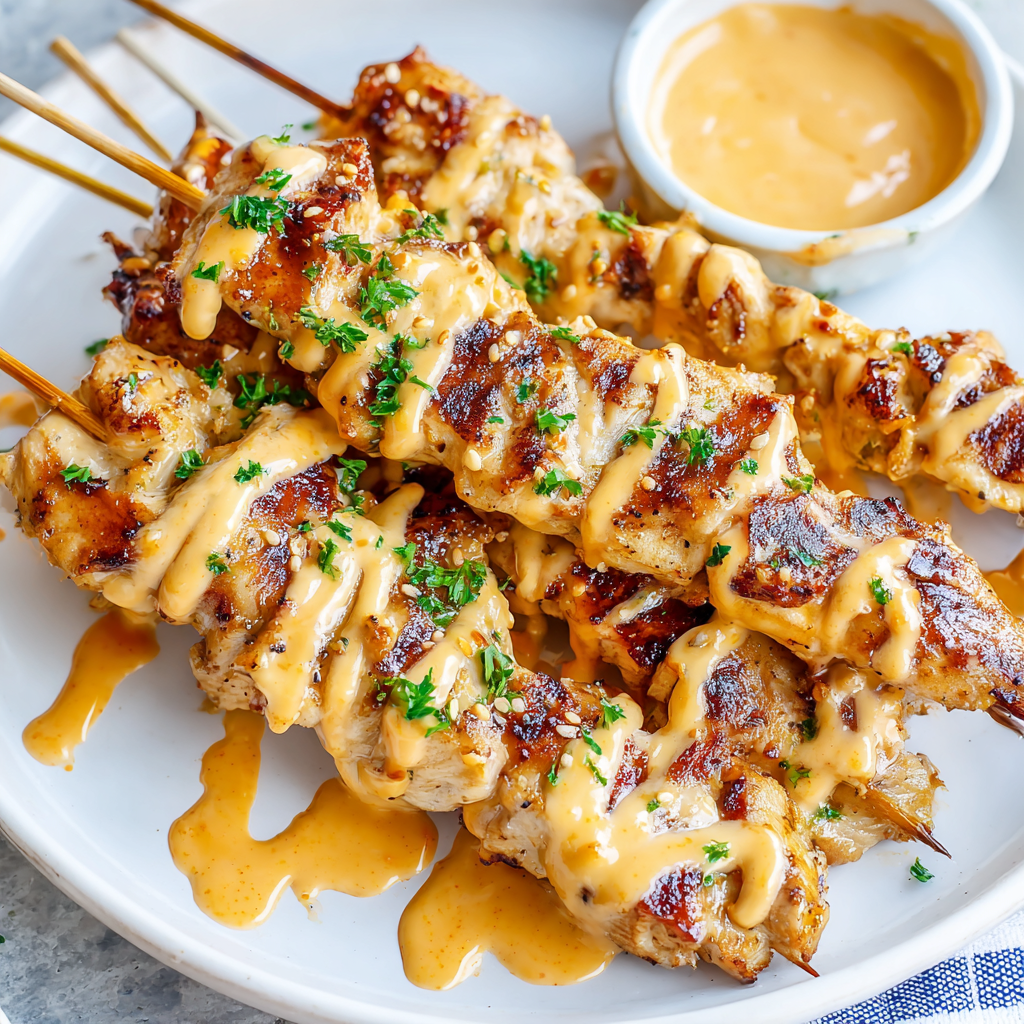 Bang Bang Chicken Skewers
