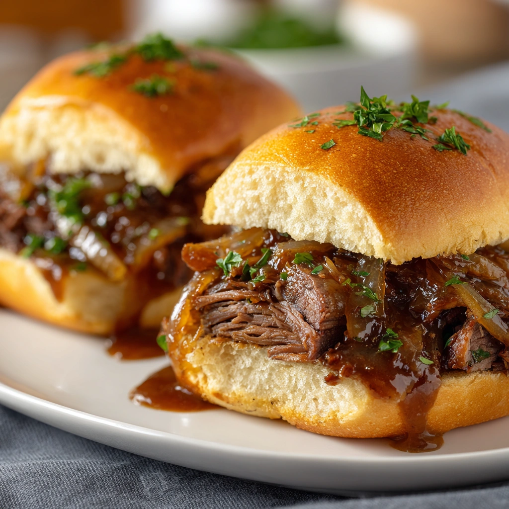 Slow Cooker French Dip Sandwiches