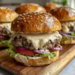Air Fryer Hamburgers with Ricotta Filling