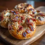 Sourdough Bagels with Crispy Bacon
