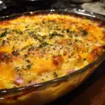 Driftwood-Grilled Cheddar & Ham Potato Casserole