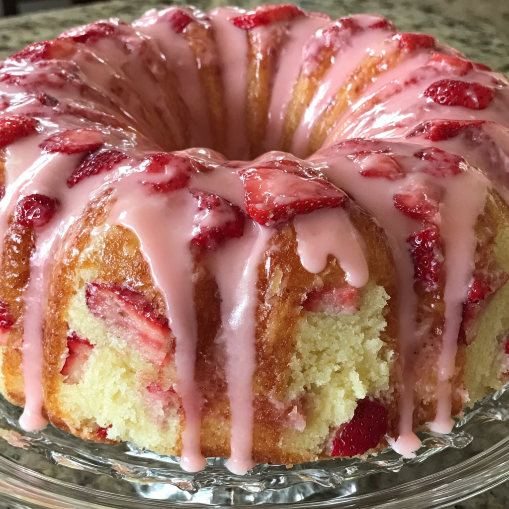 Homemade Strawberry Cream Cheese Pound Cake