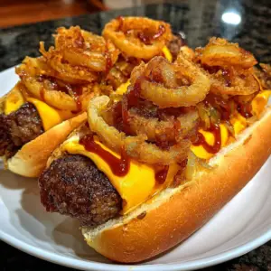 Alpine Beer-Battered Onion Burger Dog