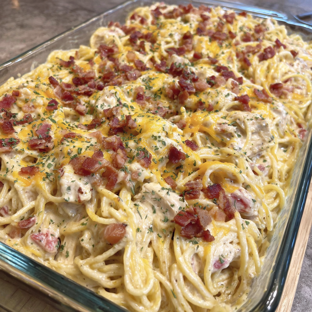 Creamy Chicken Spaghetti Bake