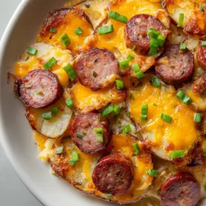 Cheesy Sausage Loaded Potato Slices