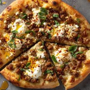 Hot Sausage, Feta & Honey Pizza
