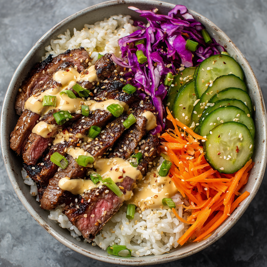 Korean BBQ Steak Rice Bowls